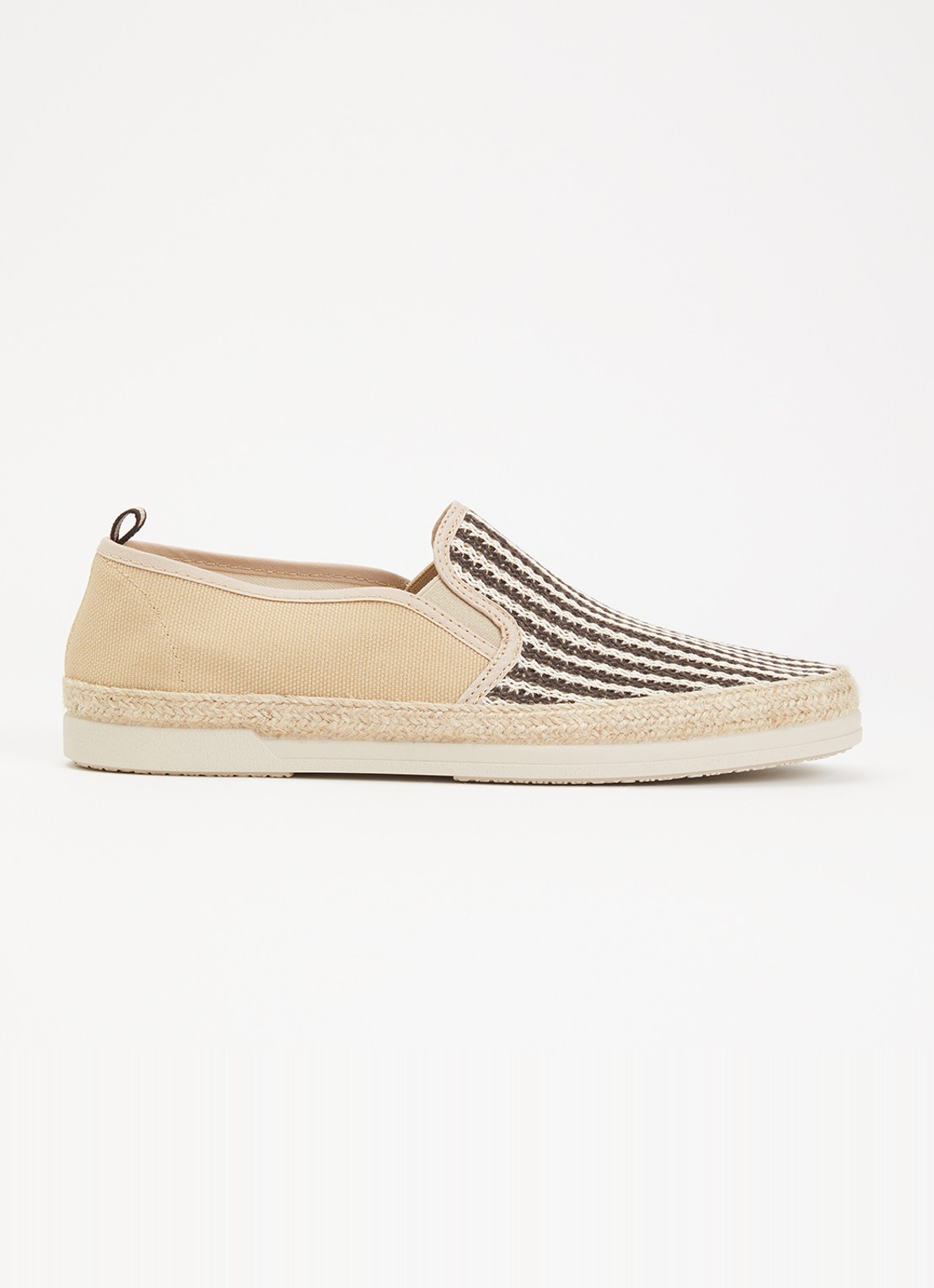 Dune London Fishing espadrilles met gebreid bovenwerk - voorkant beige