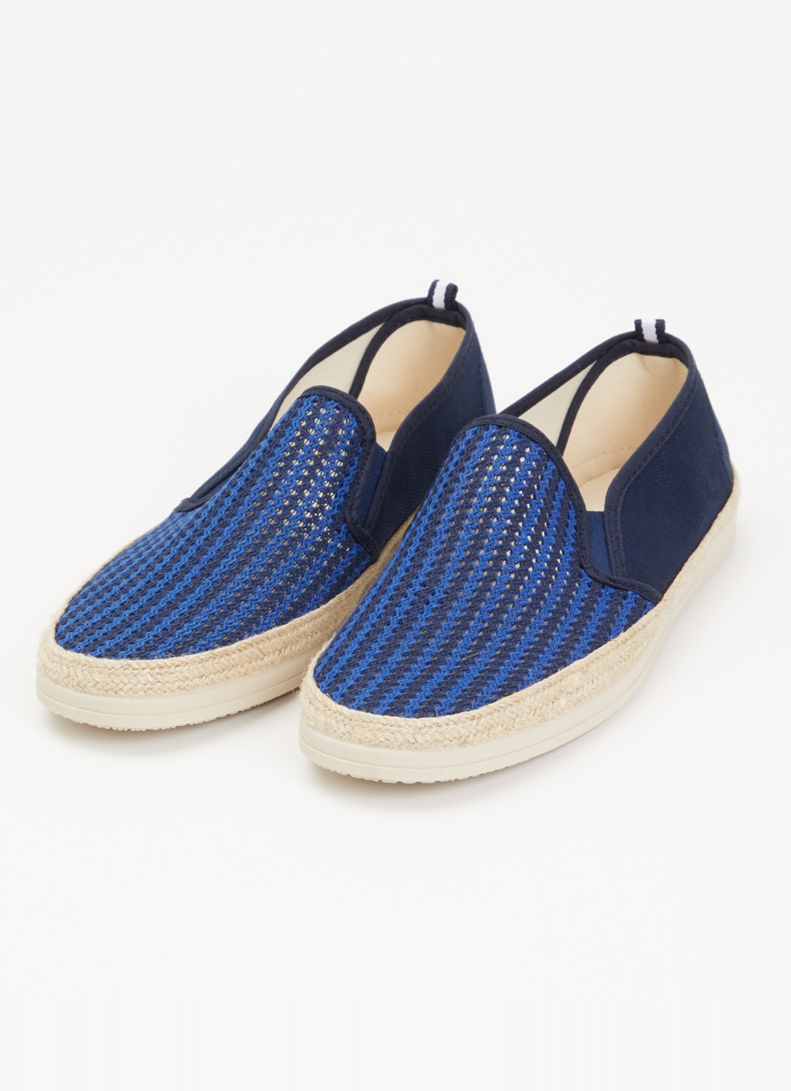 Dune London Fishing espadrilles met gebreid bovenwerk - detail 2 donkerblauw