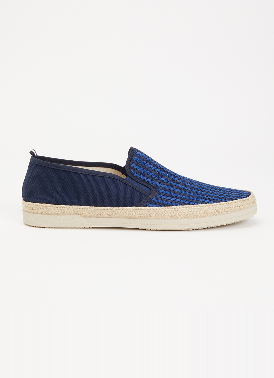 Dune London Fishing espadrilles met gebreid bovenwerk - voorkant donkerblauw
