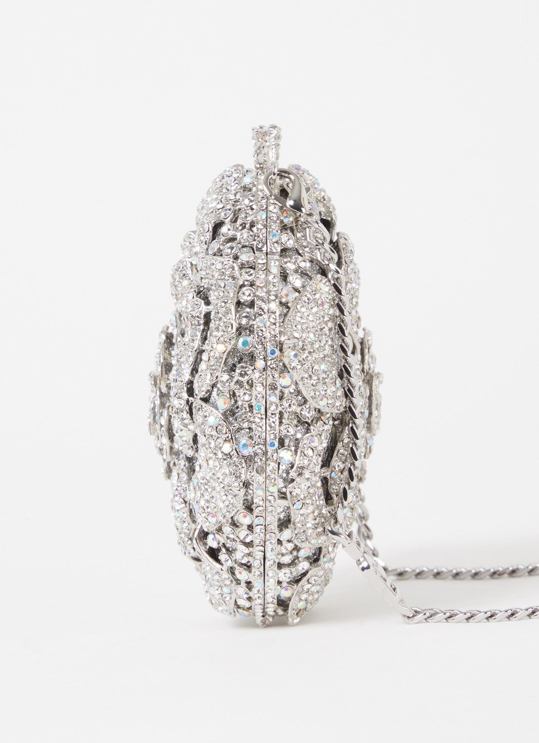 Dune London Floral clutch met strass - detail 4 zilver