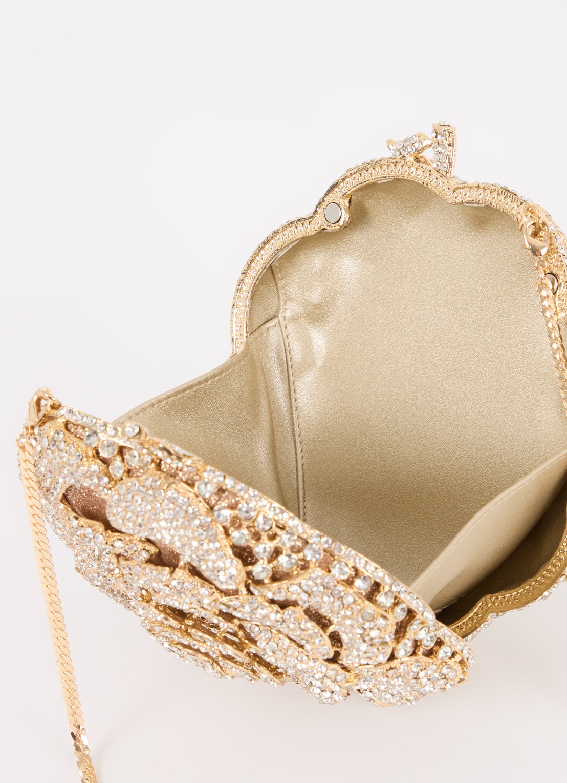Dune London Floral clutch met strass - detail 2 goud