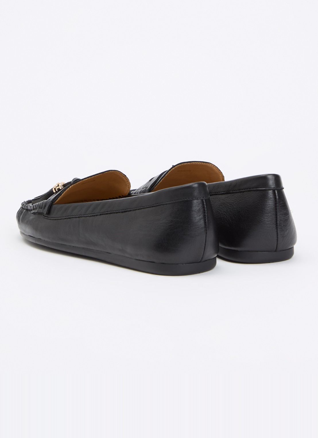 Dune London Geen mocassin van leer met franjes - achterkant 5 zwart