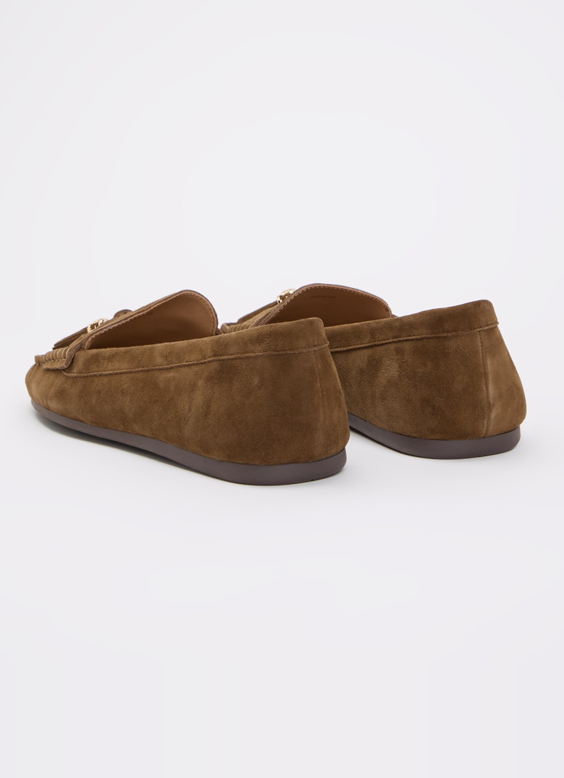 Dune London Geen mocassin van leer met franjes - achterkant 5 bruin