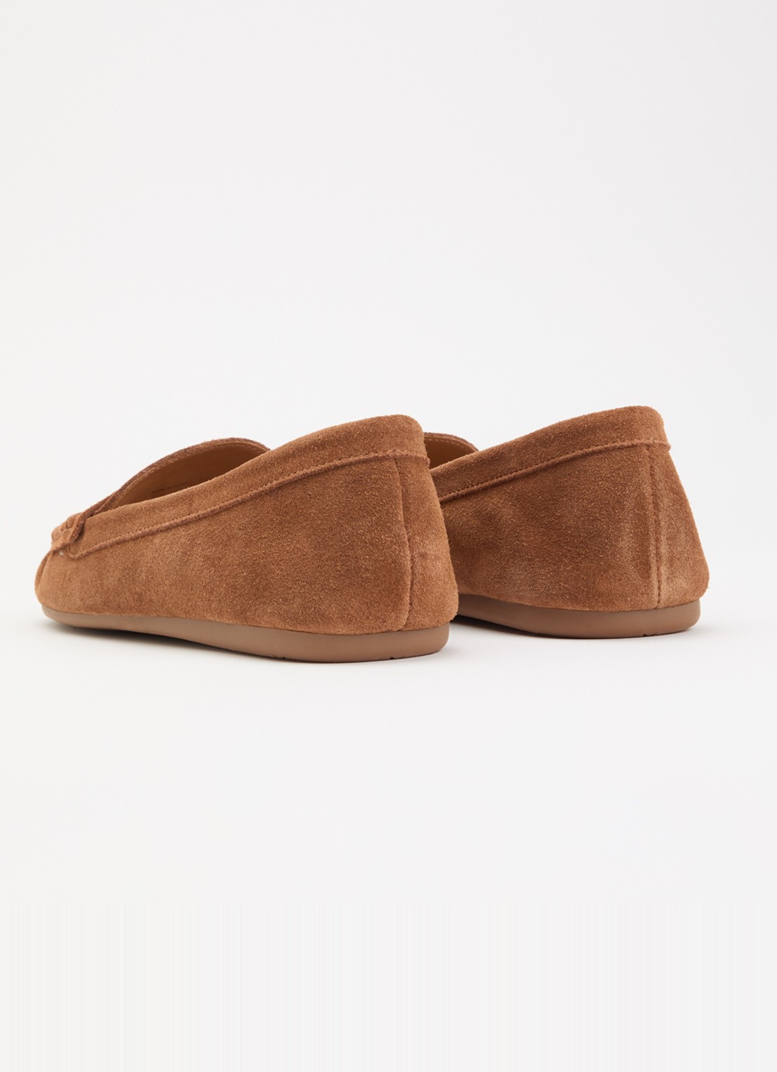 Dune London Geen mocassin van leer met franjes - achterkant 5 cognac