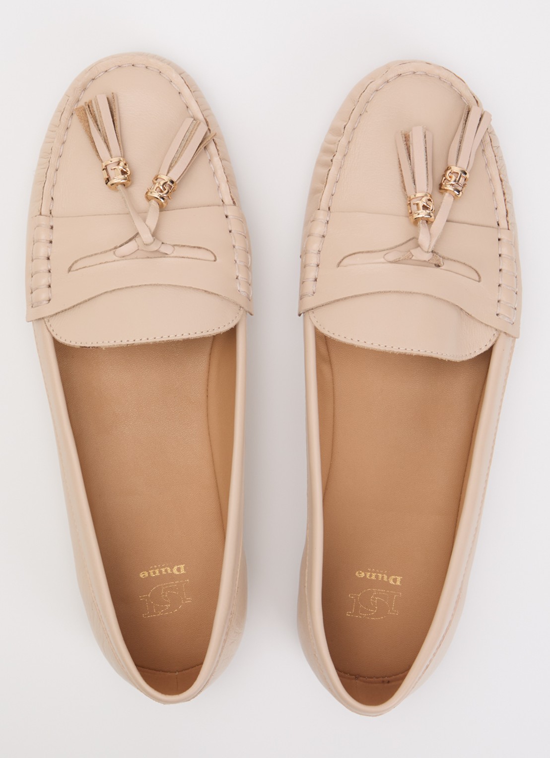 Dune London Geen mocassin van leer met franjes - detail 2 roze