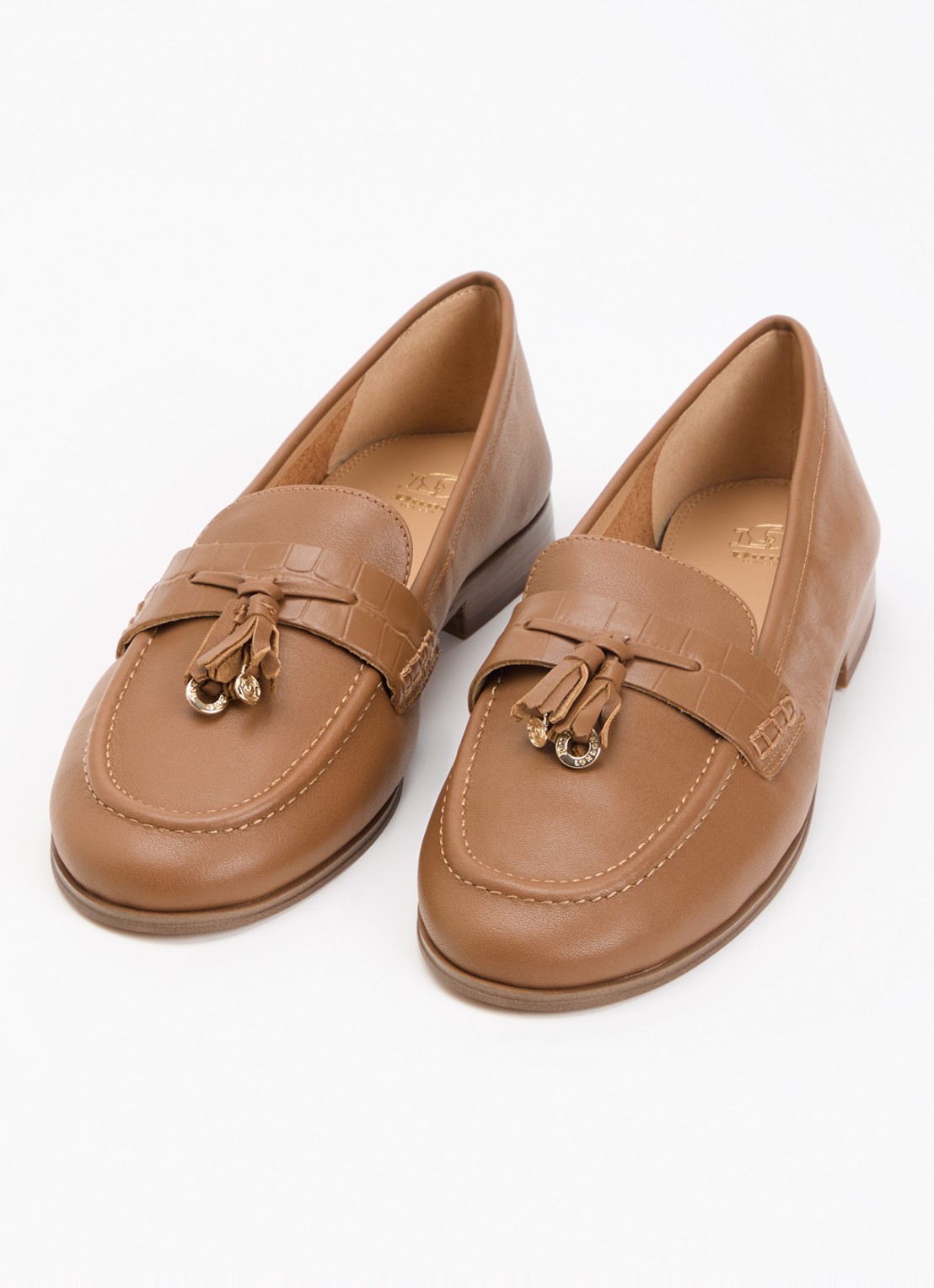 Dune London Giavonni loafer van leer - detail 2 bruin