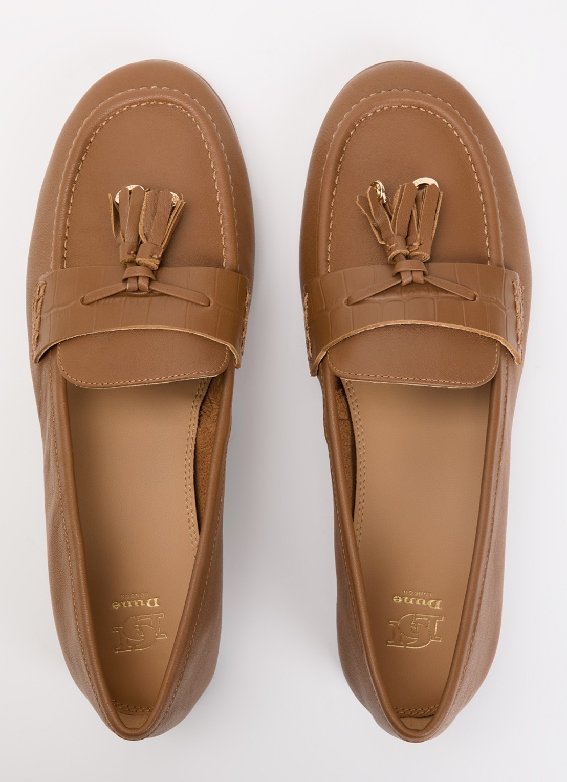 Dune London Giavonni loafer van leer - detail 3 bruin