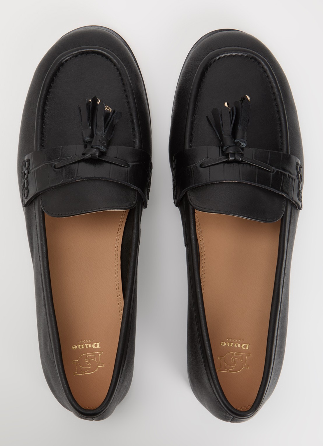 Dune London Giavonni loafer van leer - detail 4 zwart