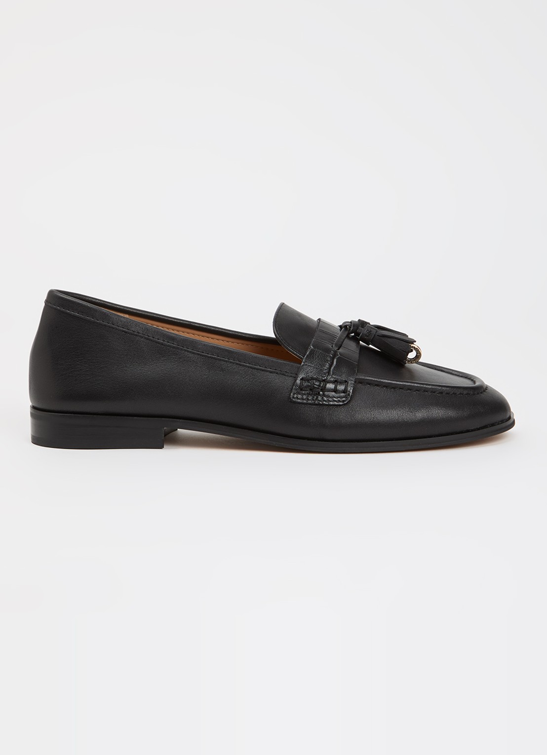 Dune London Giavonni loafer van leer - voorkant 2 zwart