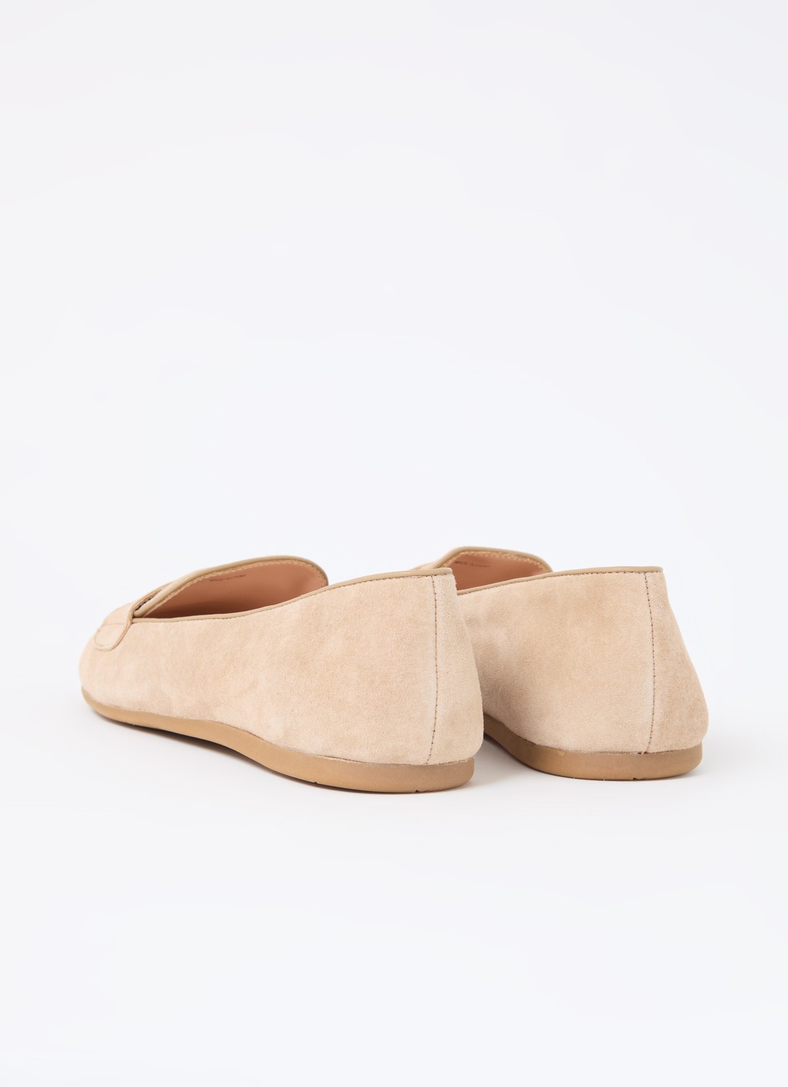 Dune London Gina loafer van leer met logo - achterkant 5 beige