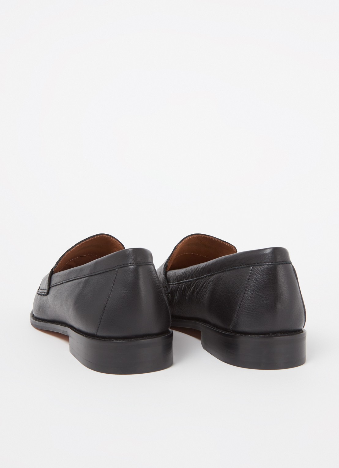 Dune London Ginelli loafer van leer  - achterkant 5 zwart