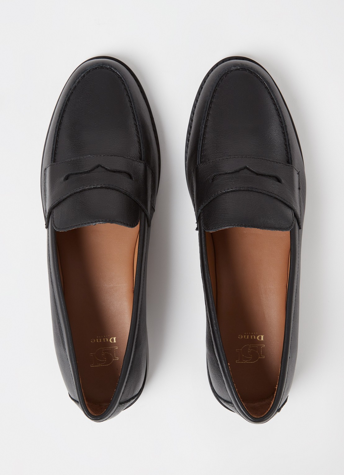 Dune London Ginelli loafer van leer  - detail 3 zwart