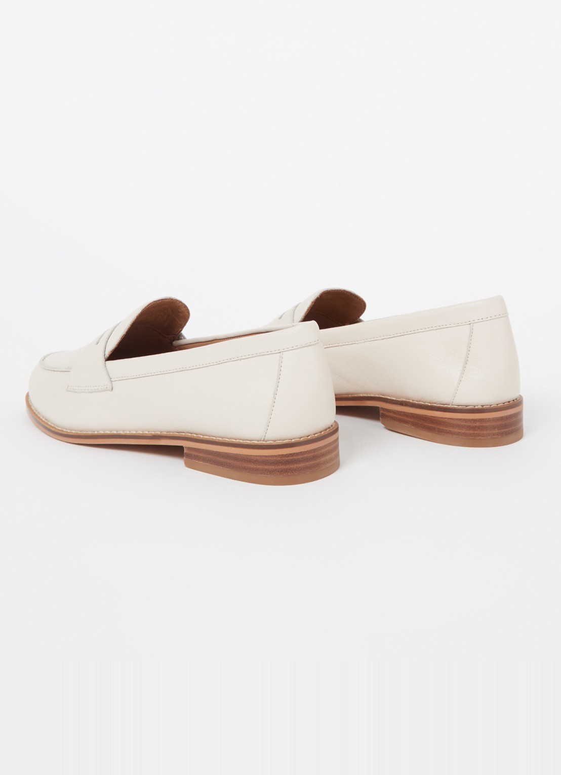 Dune London Ginelli loafer van leer  - achterkant 4 creme