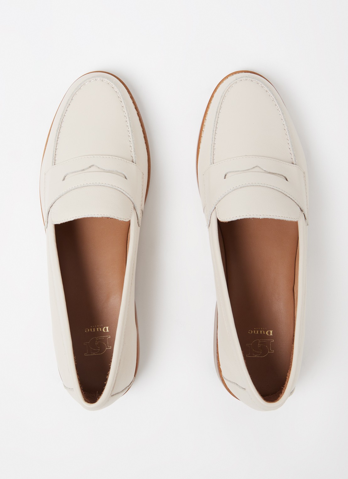 Dune London Ginelli loafer van leer  - detail 2 creme