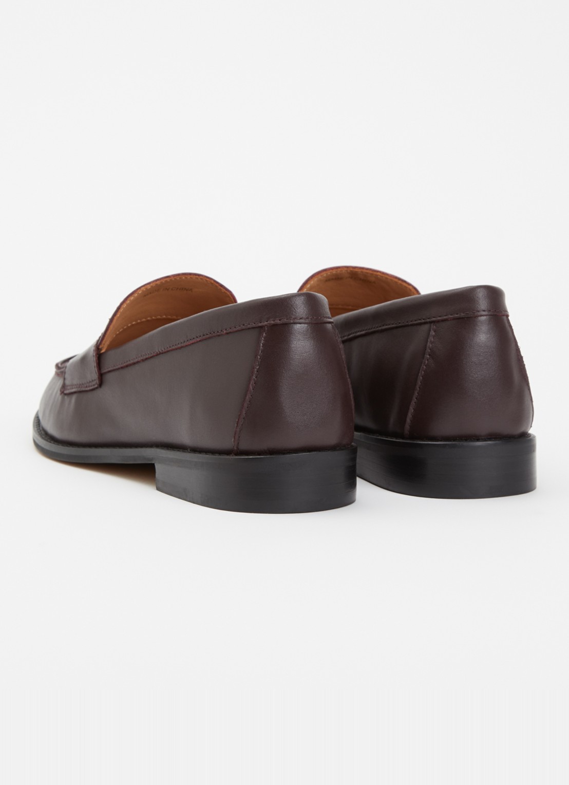 Dune London Ginelli loafer van leer  - achterkant 2 bordeauxrood