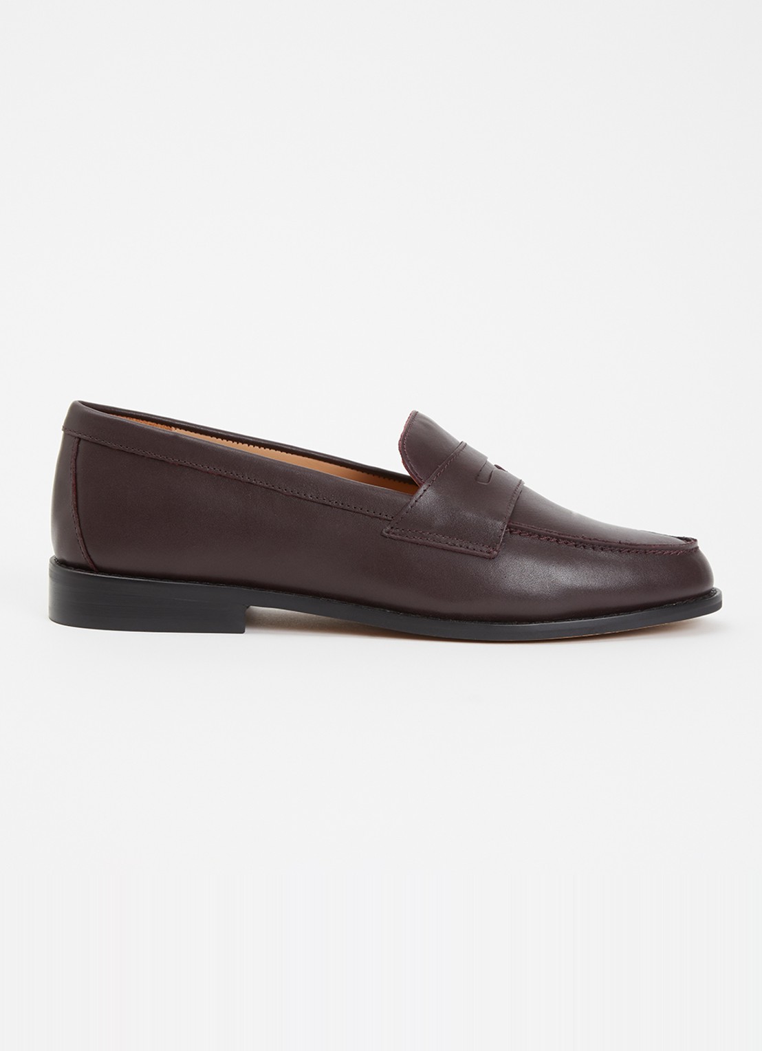 Dune London Ginelli loafer van leer  - voorkant bordeauxrood