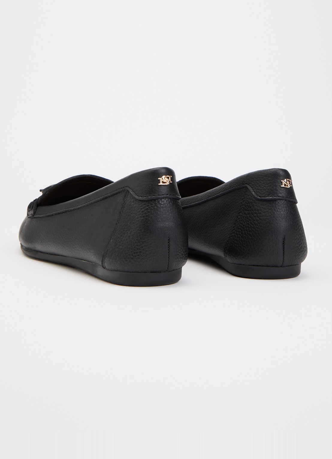 Dune London Girella mocassin van leer met strikdetail - achterkant 5 zwart
