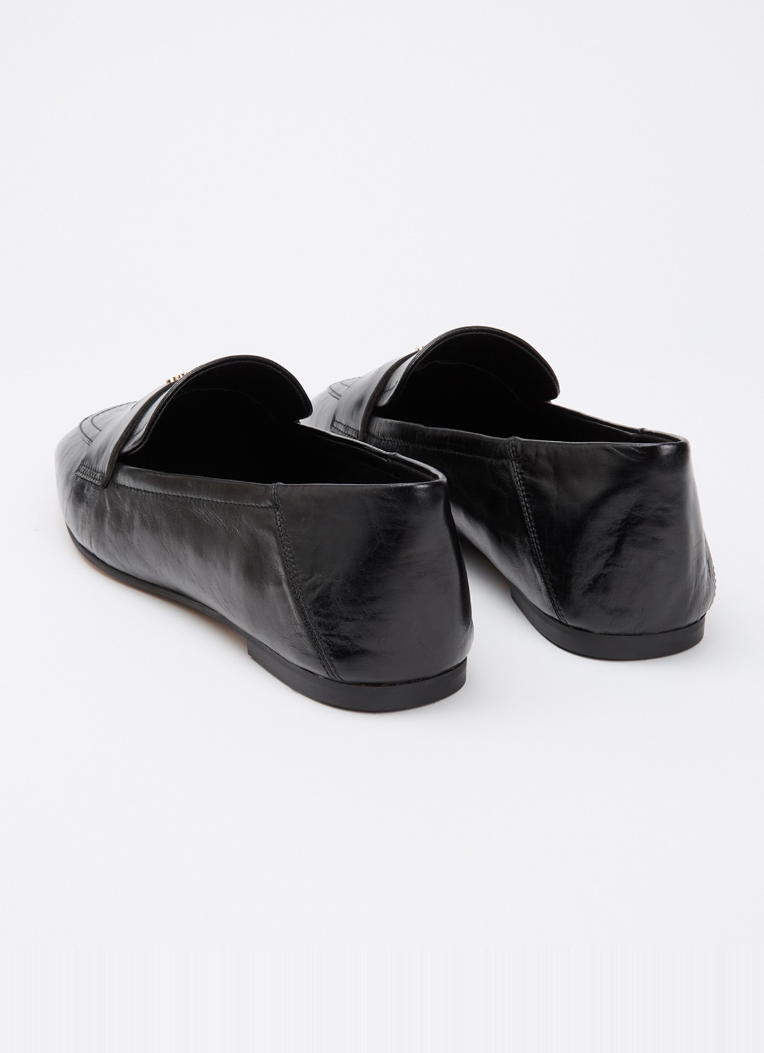 Dune London Glances loafer van leer - achterkant zwart