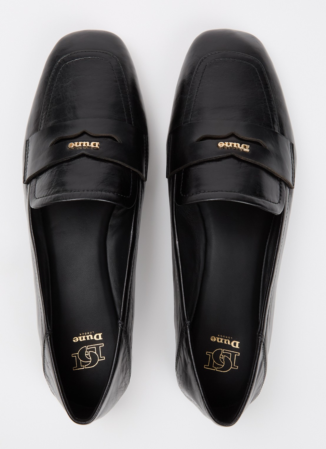 Dune London Glances loafer van leer - detail 4 zwart