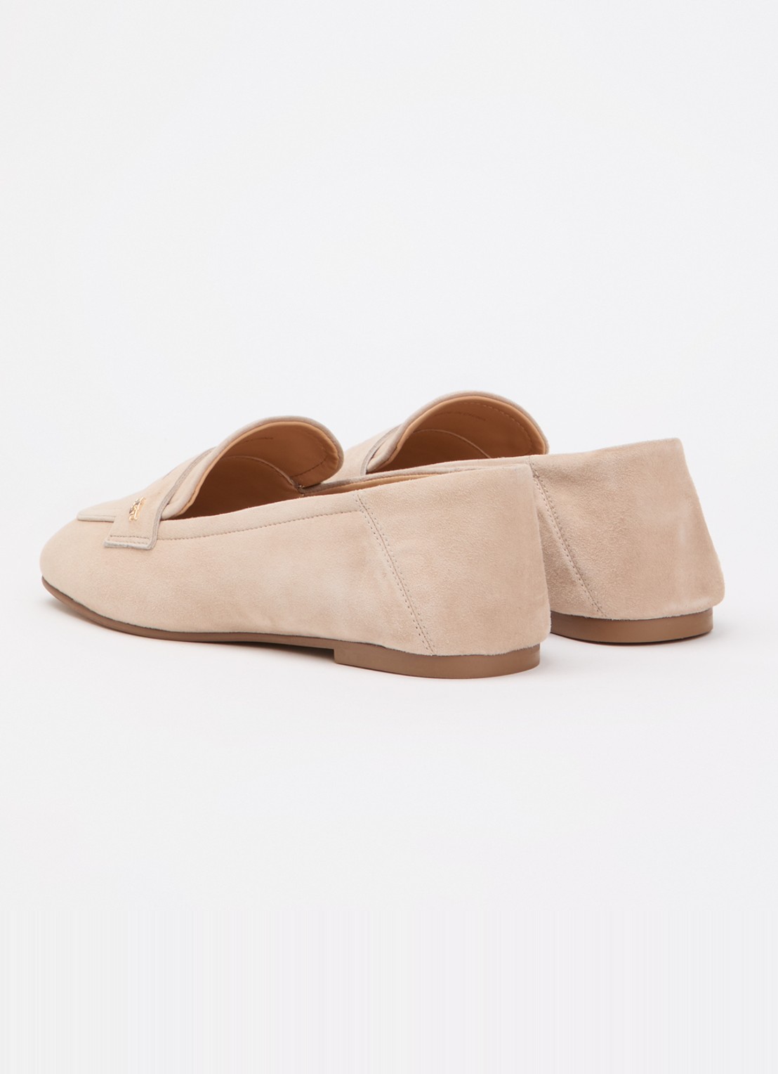 Dune London Glances loafer van leer - achterkant beige