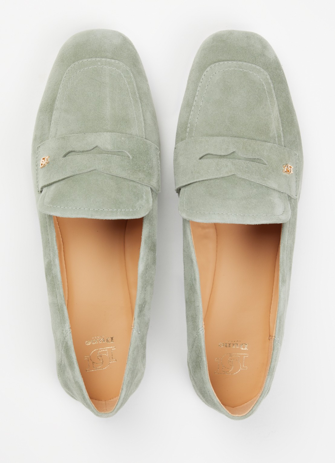 Dune London Glances loafer van leer - detail 3 groen