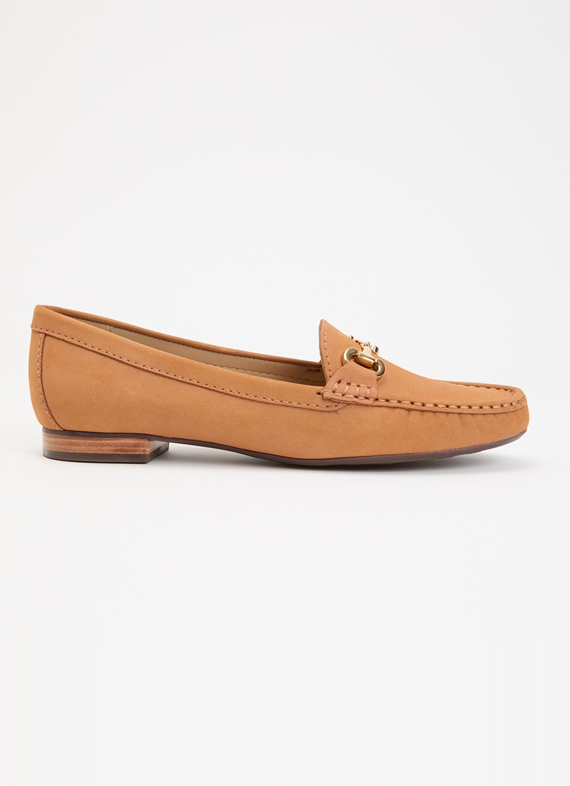 Dune London Glenniee loafer van suède - voorkant zand