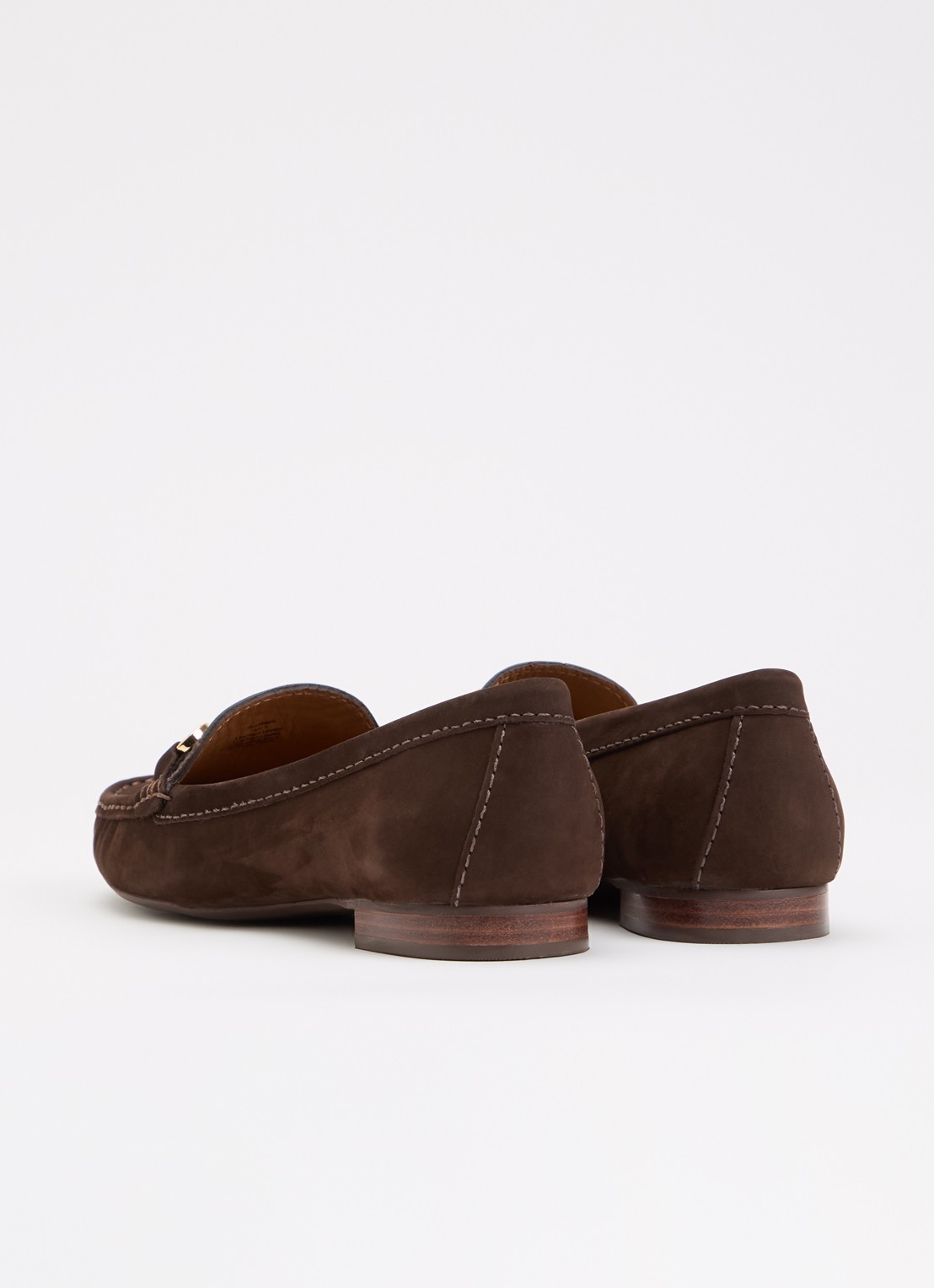 Dune London Glenniee loafer van suède - achterkant donkerbruin