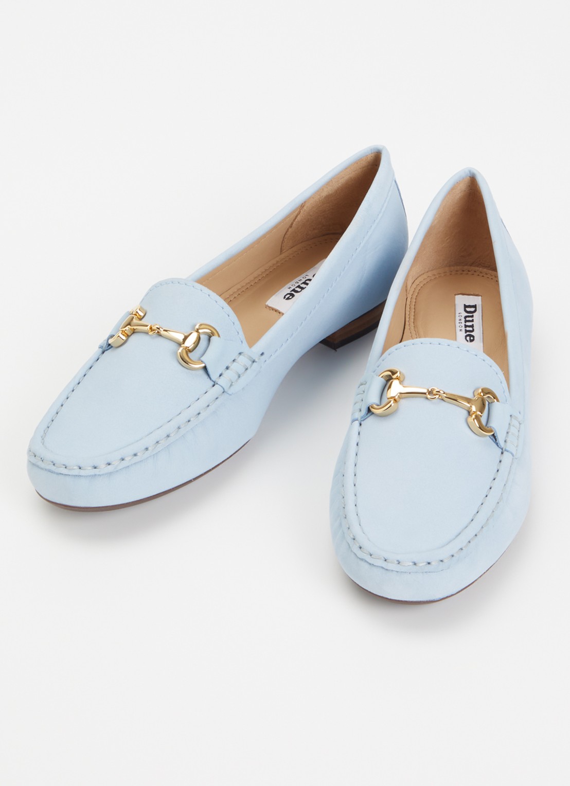 Dune London Glenniee loafer van suède - detail lichtblauw