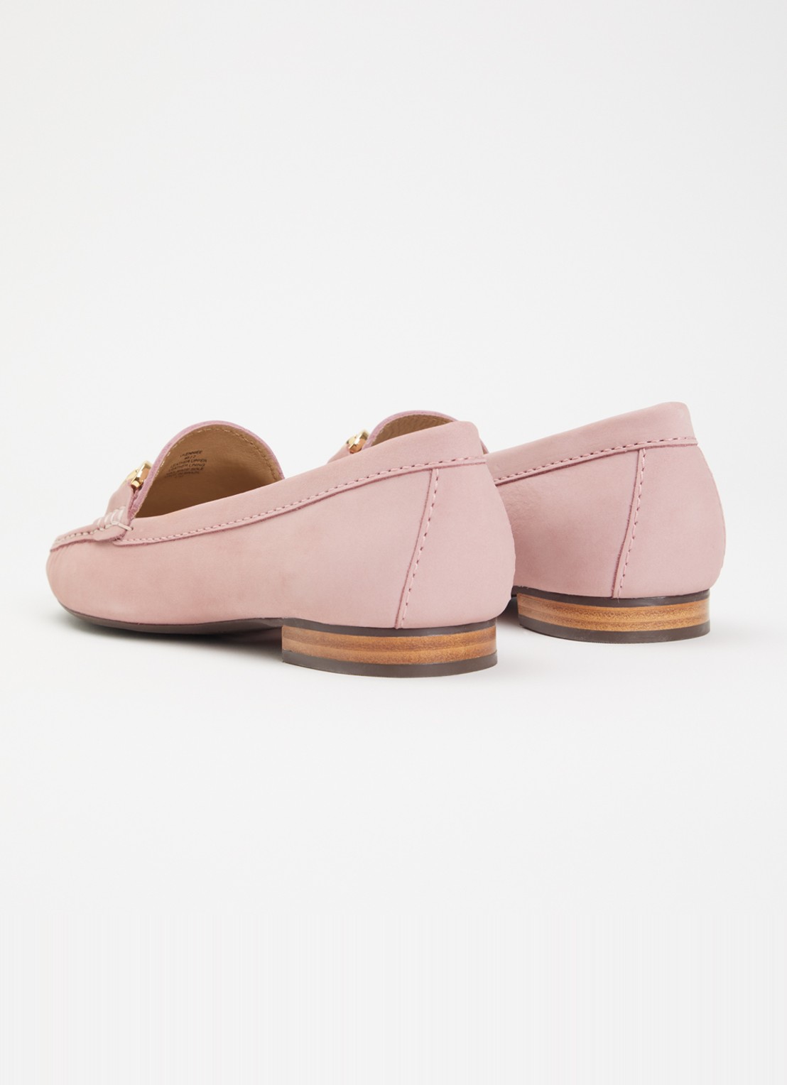 Dune London Glenniee loafer van suède - achterkant lichtroze
