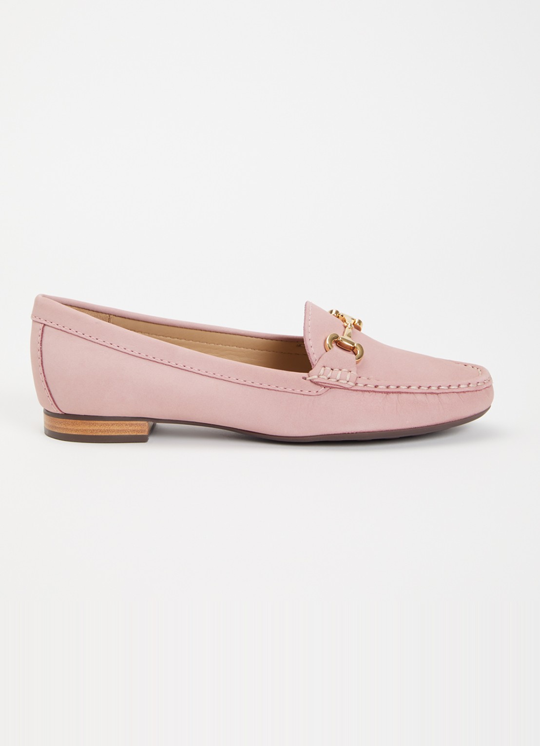 Dune London Glenniee loafer van suède - voorkant 2 lichtroze
