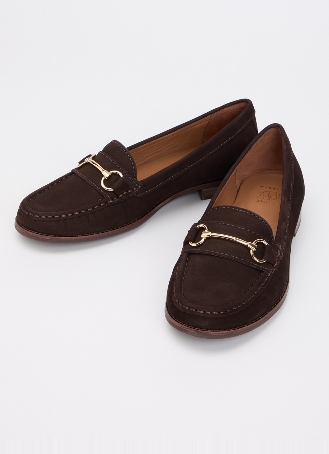 Dune London Glenny loafer van leer - detail bruin