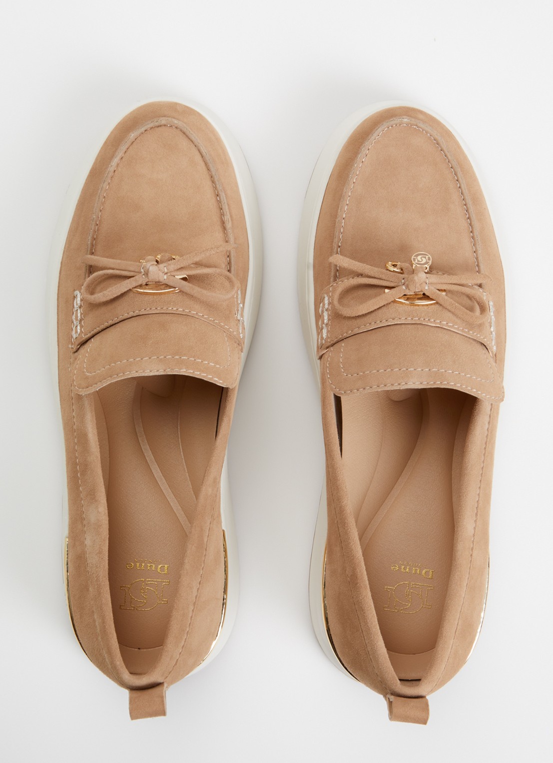 Dune London Glide loafer van leer - detail 3 beige