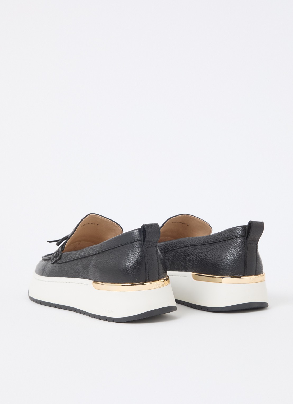 Dune London Glide loafer van leer - achterkant 4 zwart