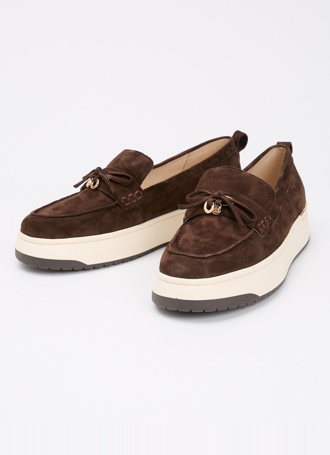 Dune London Glide loafer van leer - detail 3 donkerbruin