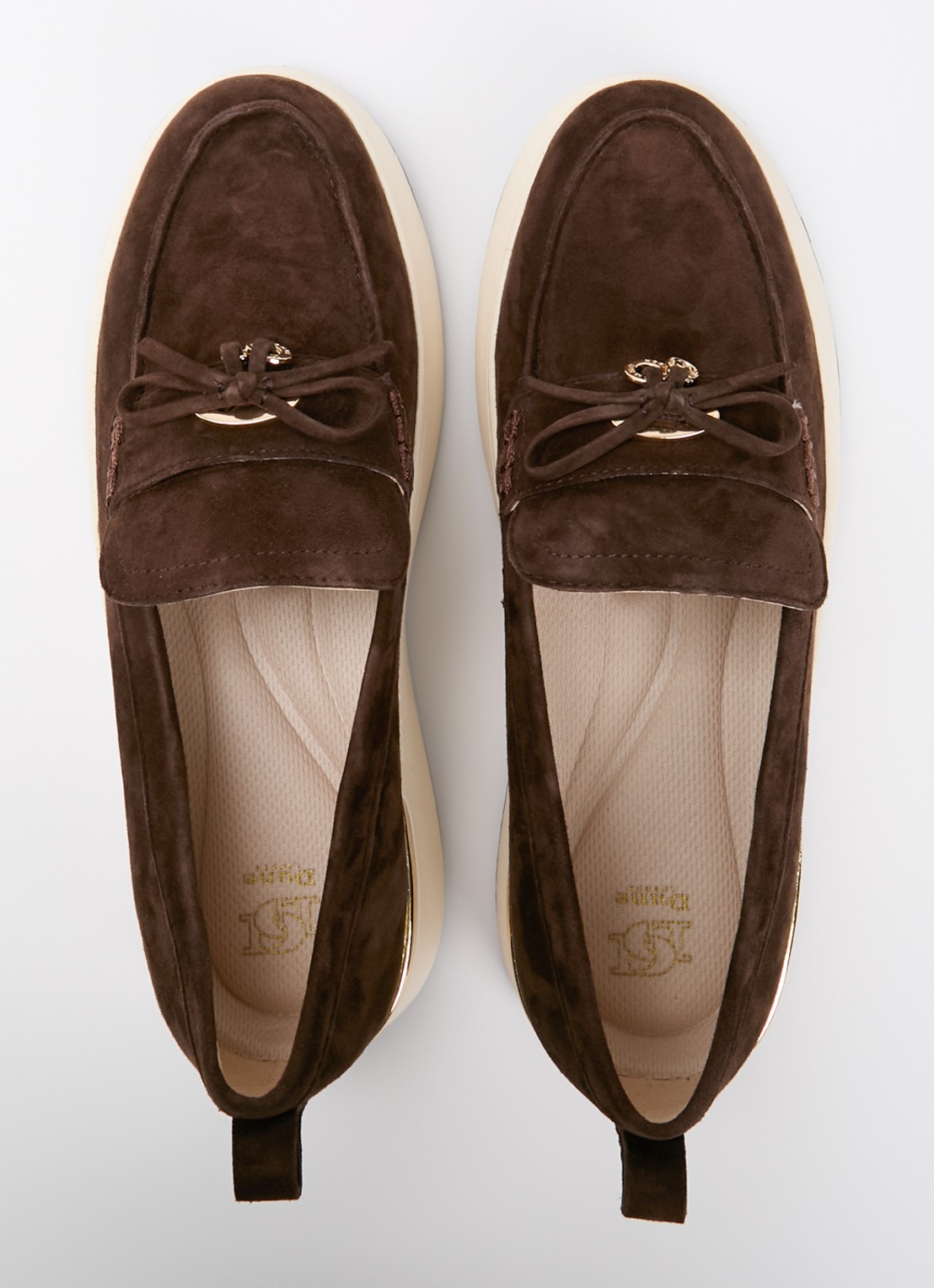 Dune London Glide loafer van leer - detail 4 donkerbruin