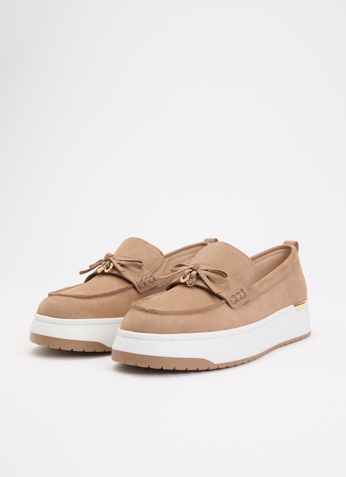Dune London Glide loafer van leer - detail 3 lichtbruin