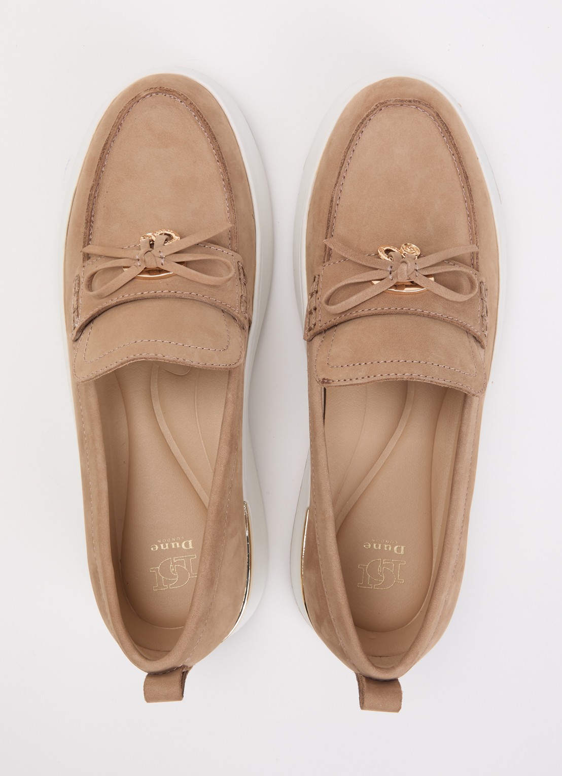 Dune London Glide loafer van leer - detail 4 lichtbruin