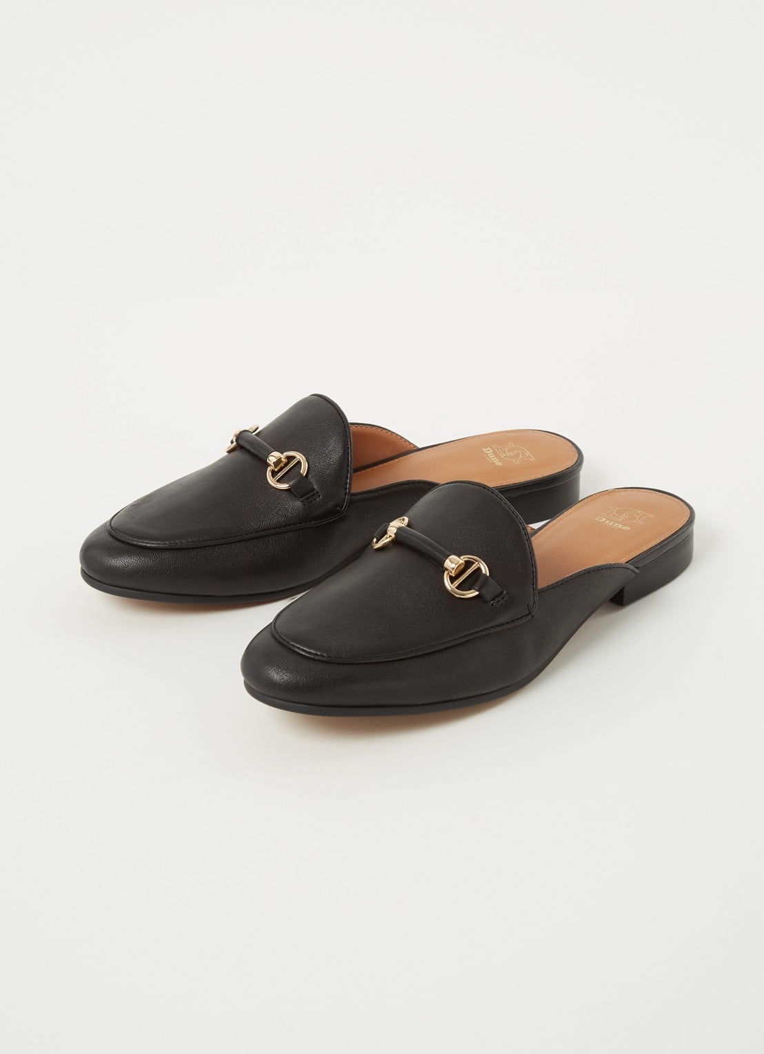 Dune London Glowed loafer van leer - detail zwart