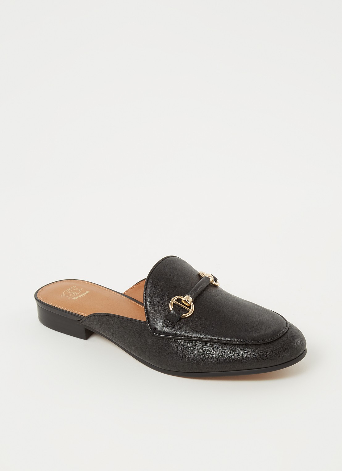 Dune London Glowed loafer van leer - voorkant 5 zwart