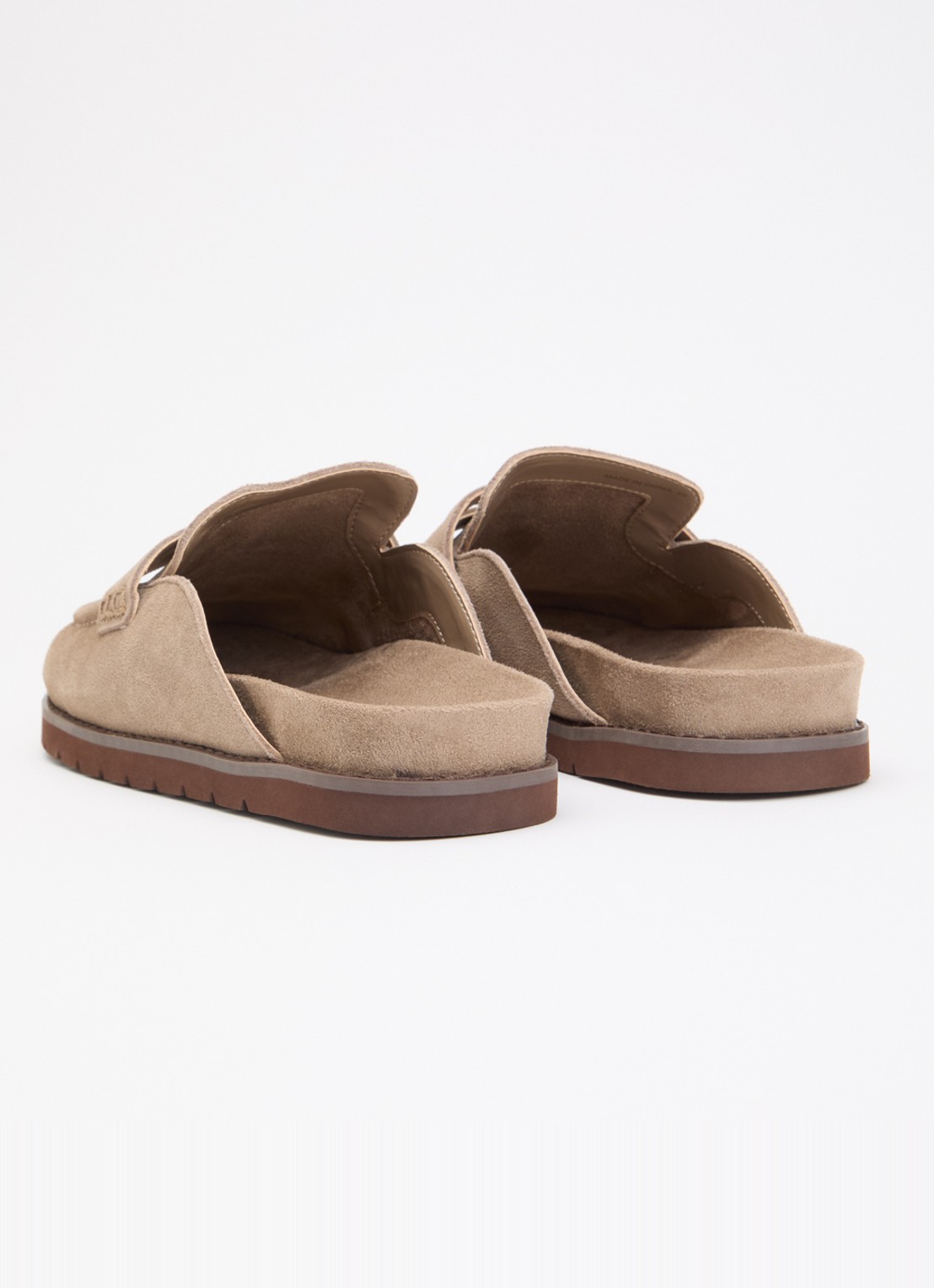 Dune London Goldens muiltje van suède - achterkant 5 donkerbeige