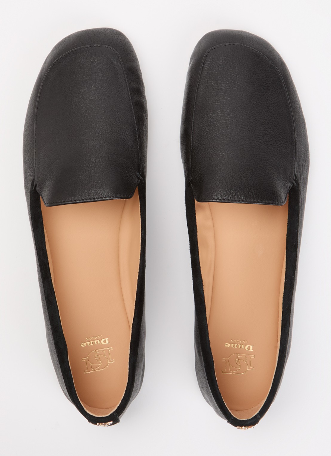 Dune London Gosette loafer van leer met details van suède - detail 4 zwart