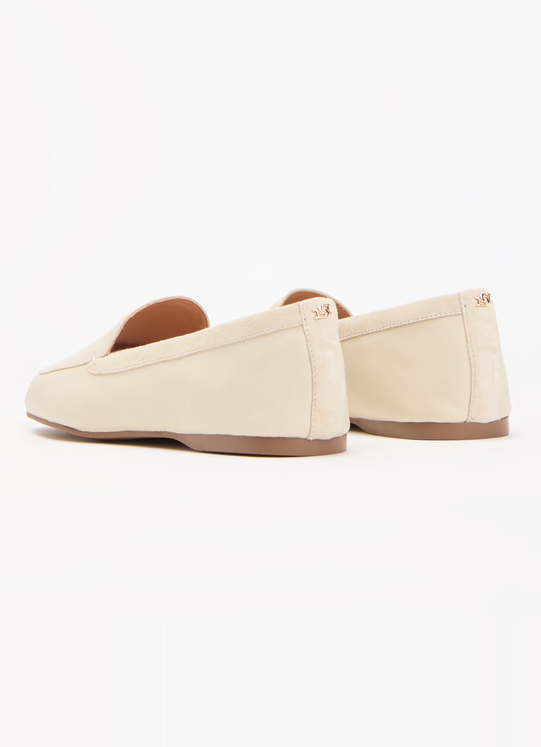 Dune London Gosette loafer van leer met details van suède - achterkant 4 ivoor