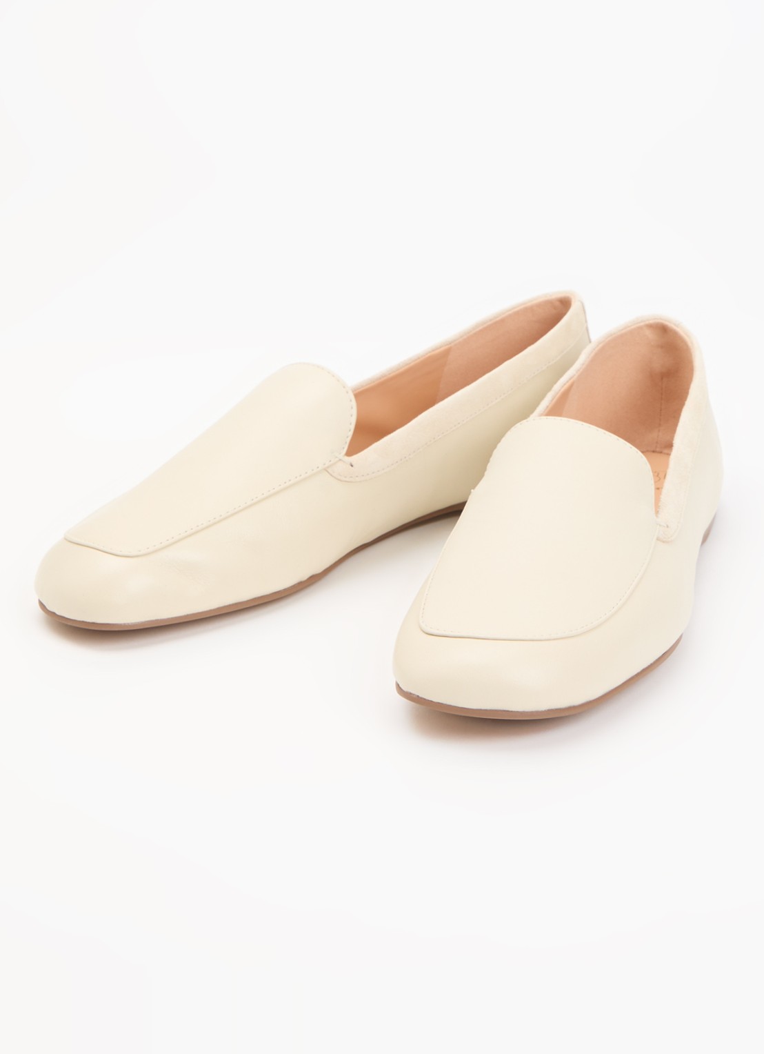 Dune London Gosette loafer van leer met details van suède - detail ivoor