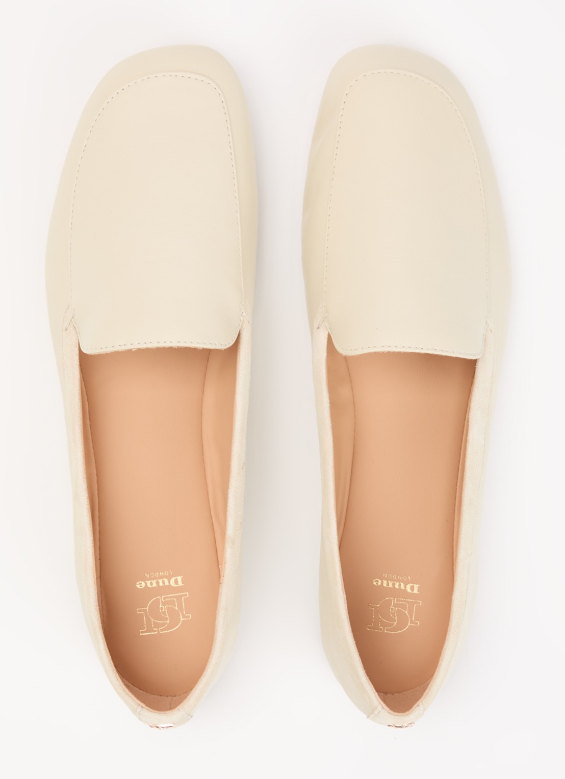 Dune London Gosette loafer van leer met details van suède - detail 2 ivoor