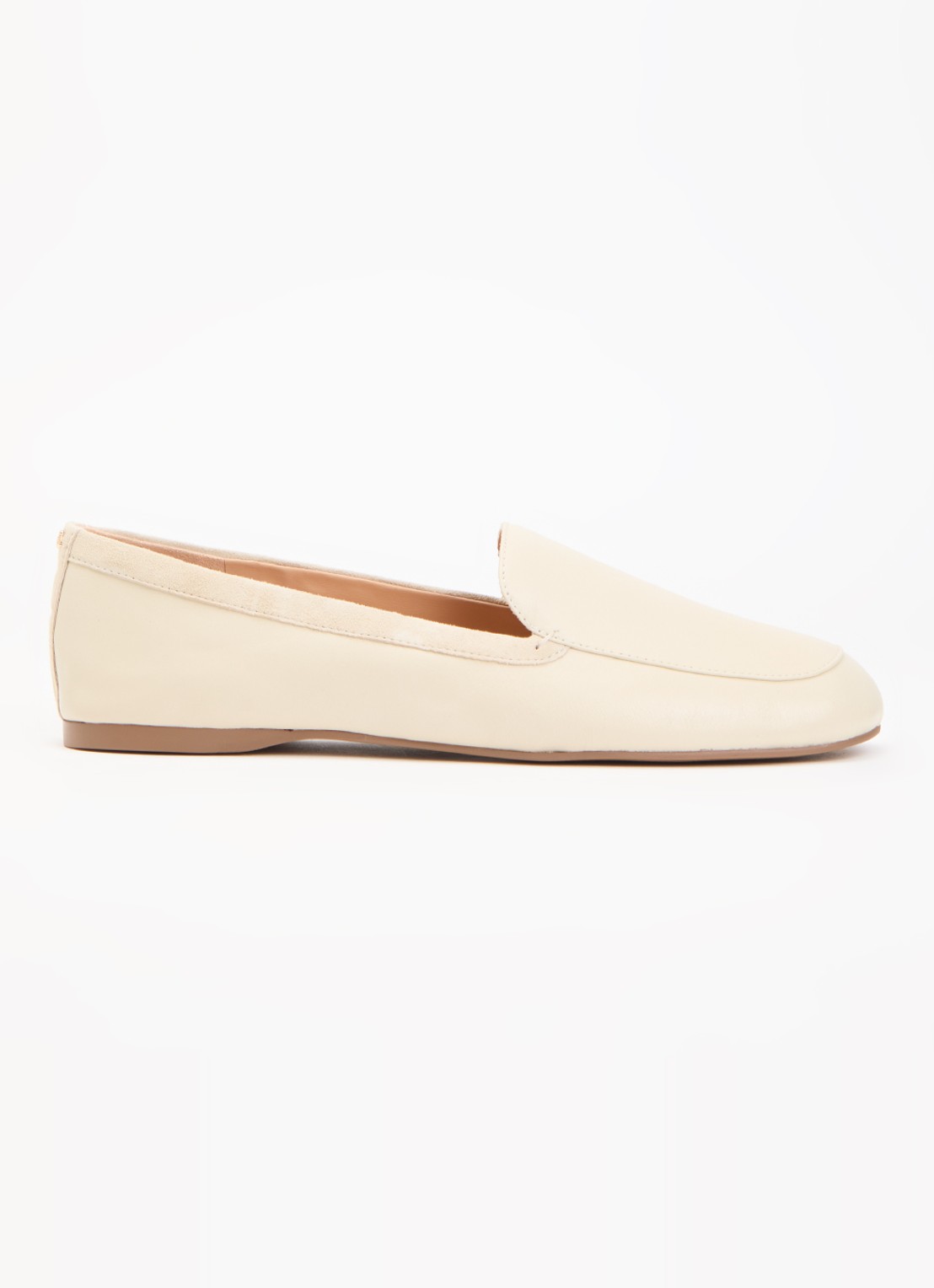 Dune London Gosette loafer van leer met details van suède - voorkant 5 ivoor