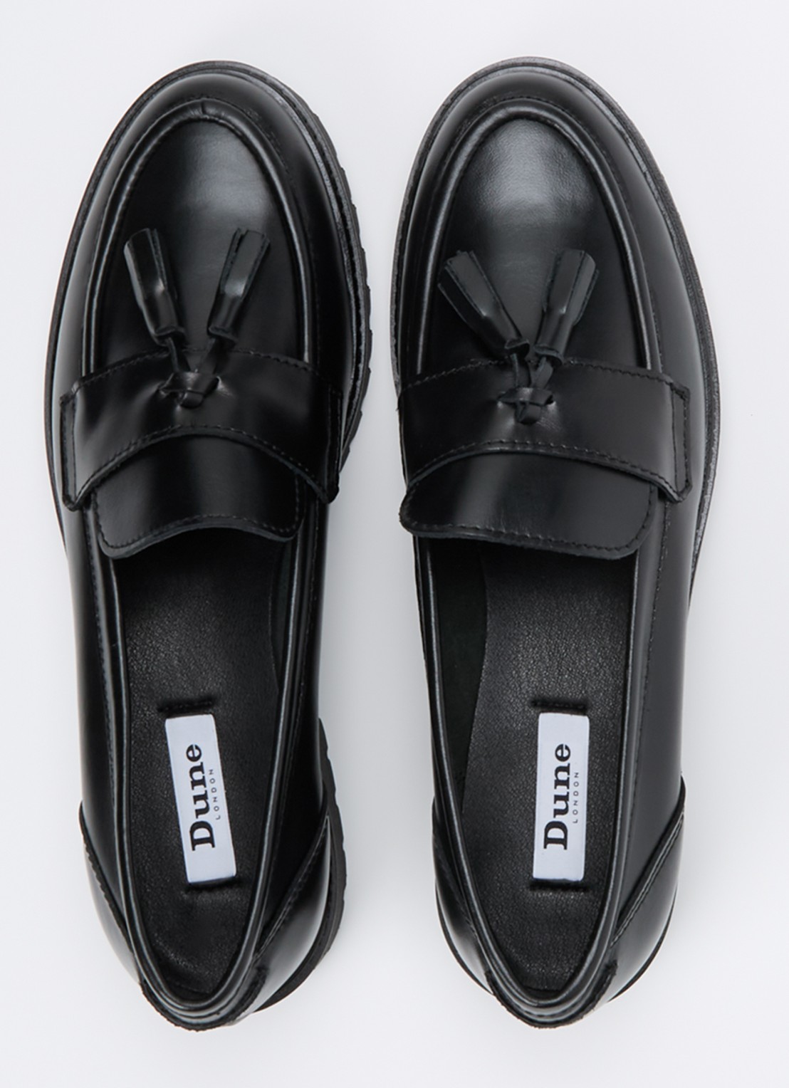Dune London Gracelyn loafer van leer  - detail 4 zwart