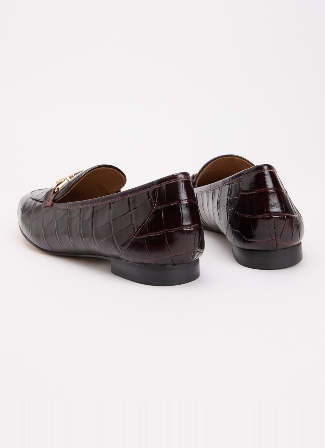 Dune London Grained loafer met horsebit - achterkant 2 bordeauxrood