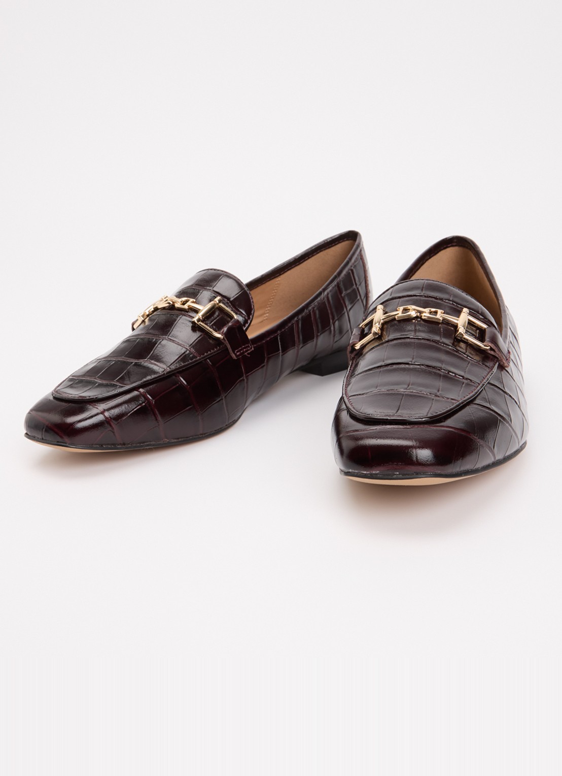 Dune London Grained loafer met horsebit - detail 3 bordeauxrood
