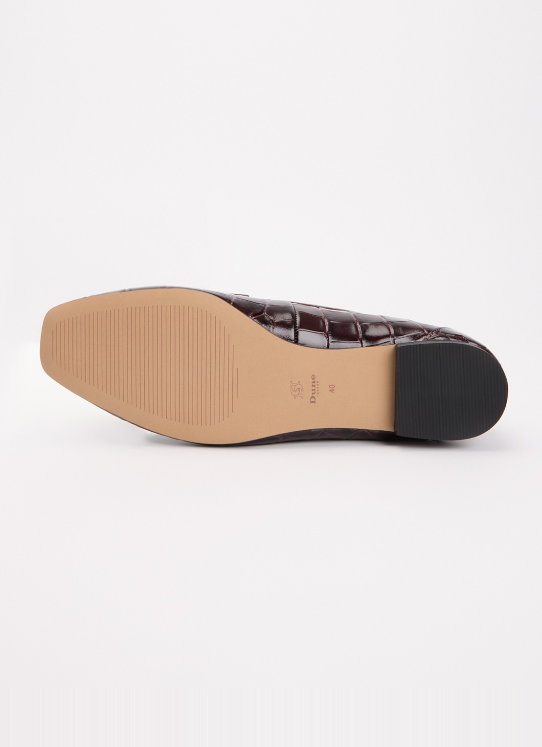 Dune London Grained loafer met horsebit - detail 5 bordeauxrood