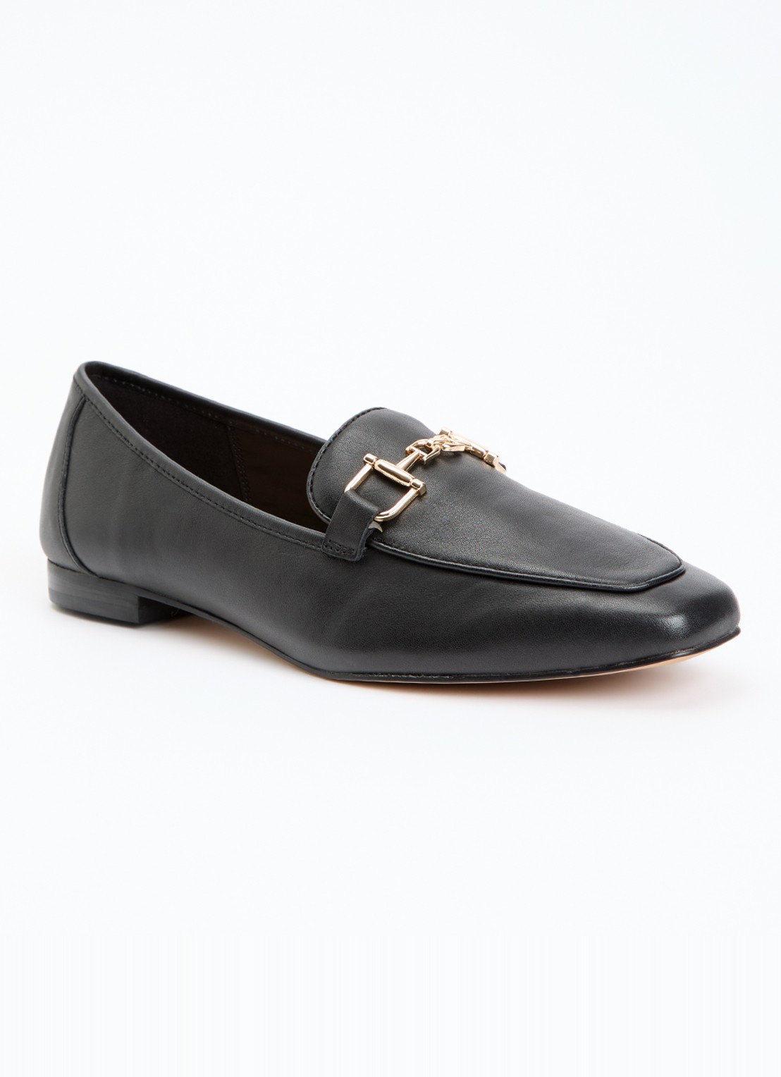 Dune London Grained loafer - voorkant 2 zwart
